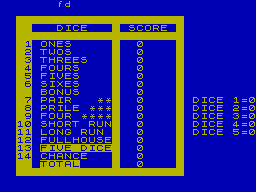 Five Dice (1984)(Christopher James Software)